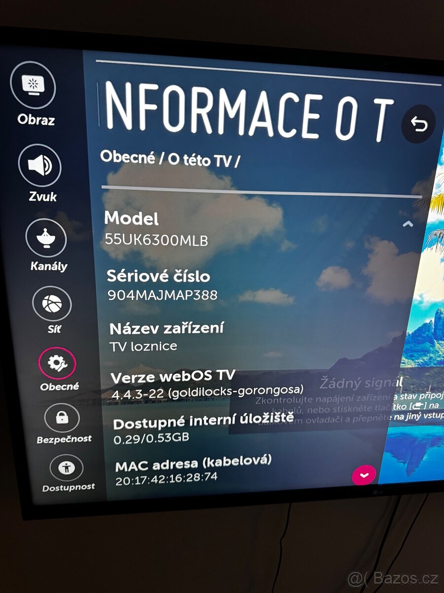 Prodám LG 55” 4K Smart TV – 55UK6300MLB + držák na zeď - 4