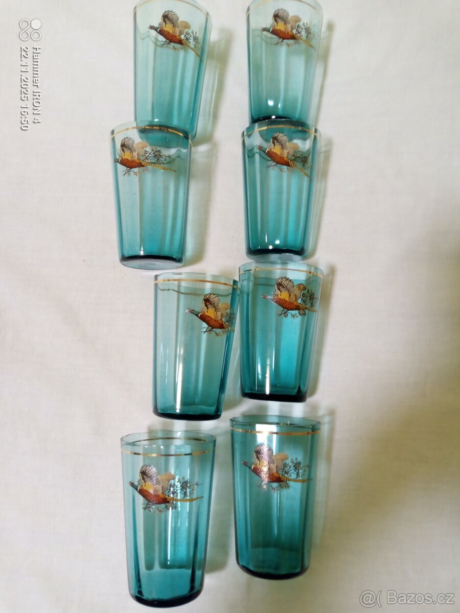 Retro skleničky- Bažant - 4
