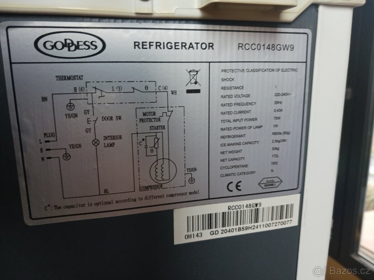 Lednička Goddes 150x55 - 4