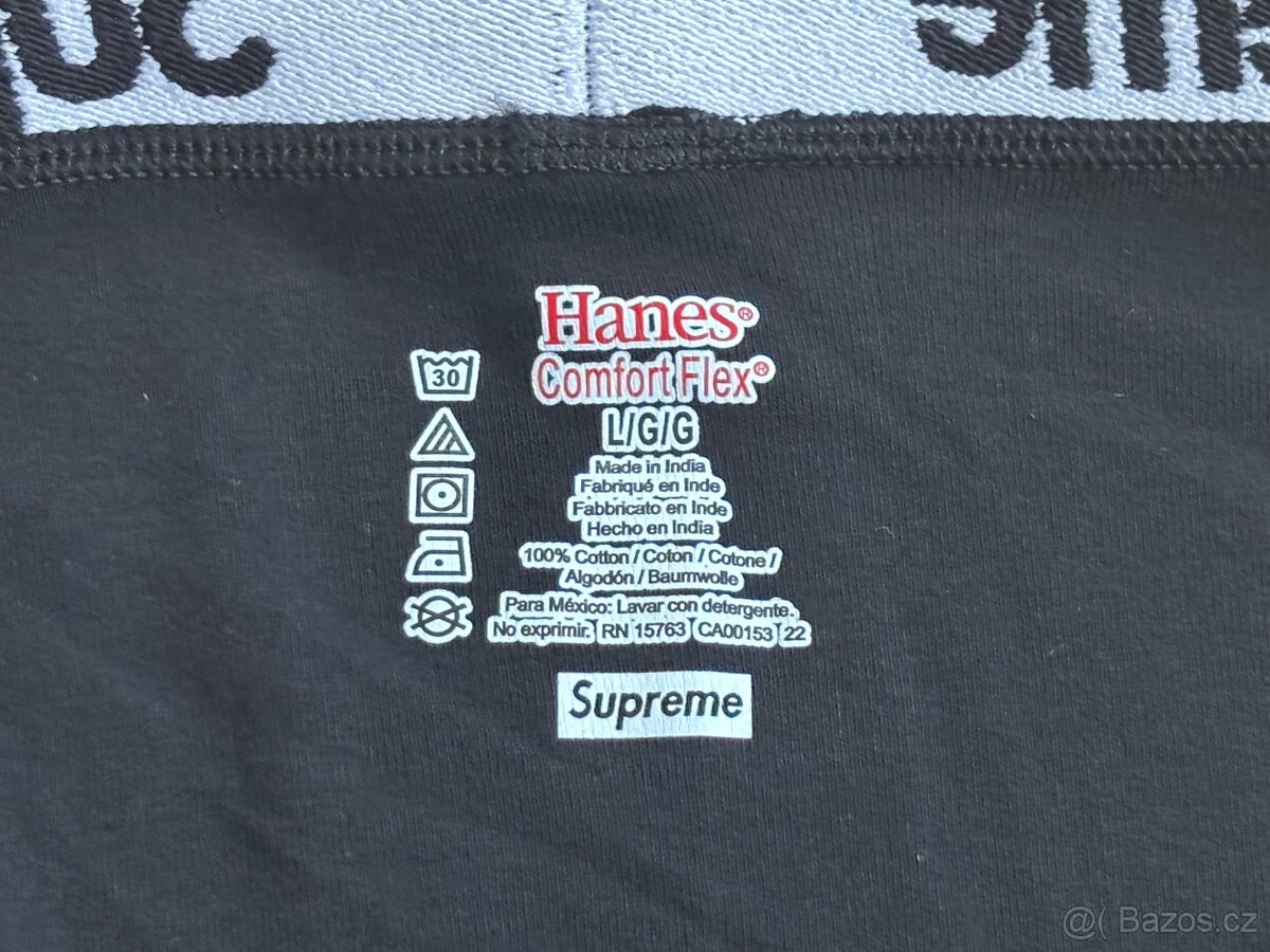 Supreme Hanes boxerky černé a bílé - 4