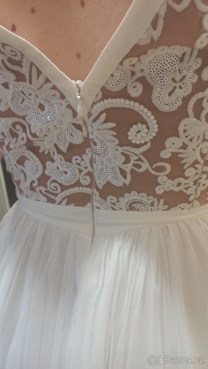 Prodám krásné bílé šaty - 4