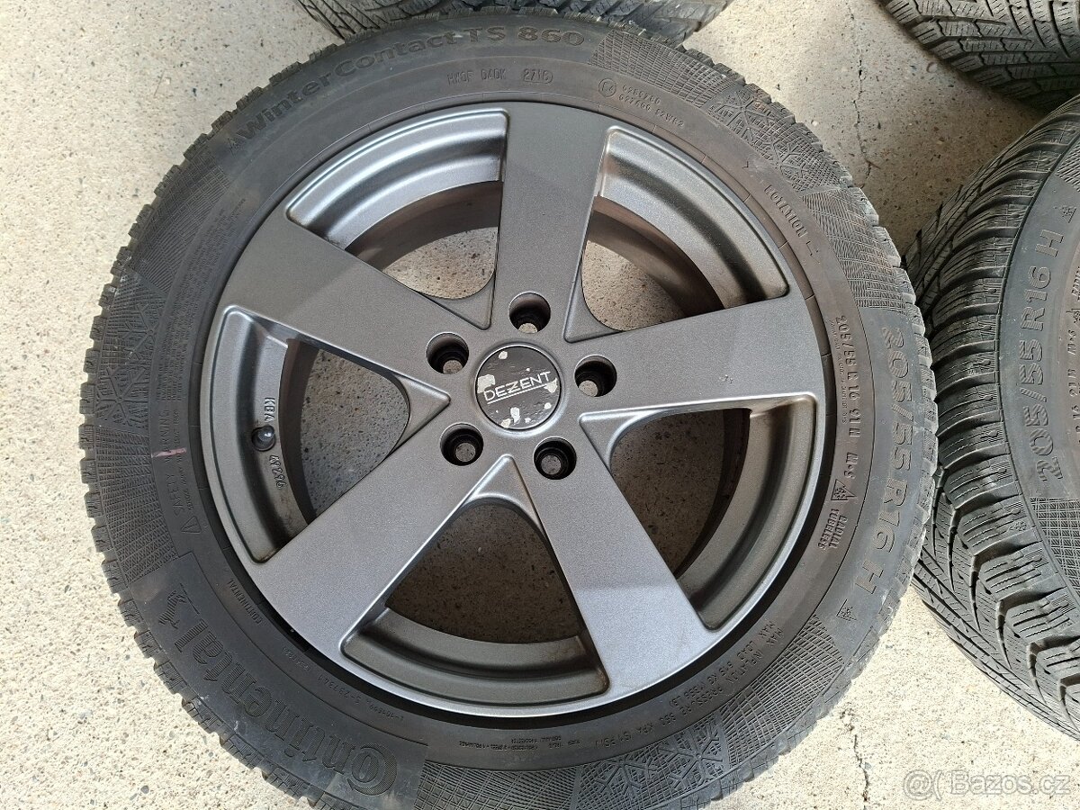 16" ZIMNÍ sada ALU kol DEZENT 5x112 + pneu 205/55 R16 - 4