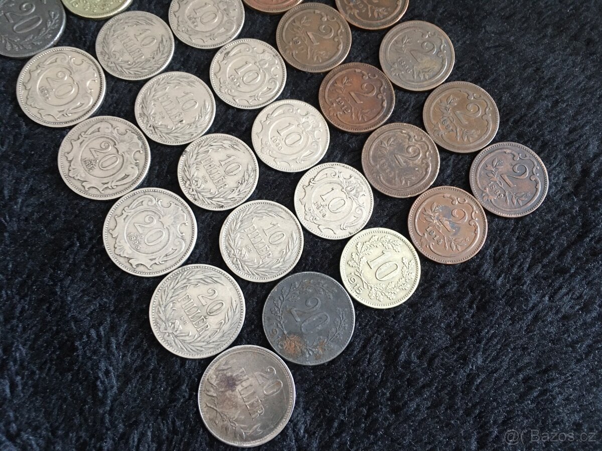 35 kusů heller a filler. mince Rakousko Uhersko, každá jiná - 4