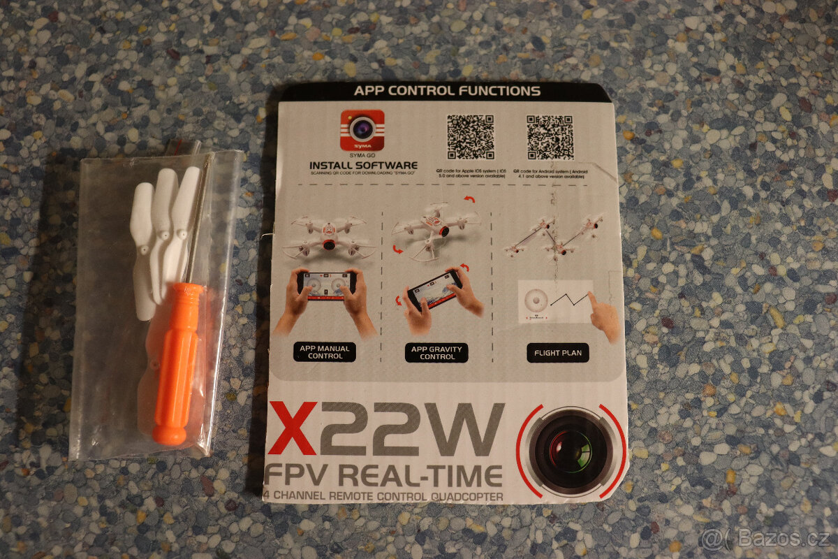Dron Syma X22W, černý, jako nový, vhodný jako dárek - 4