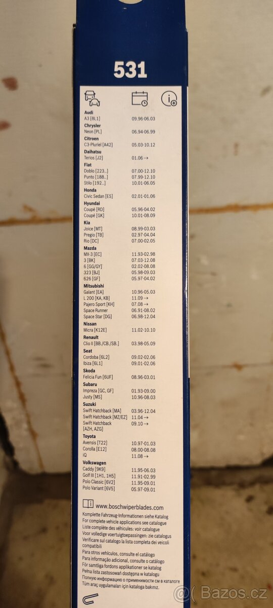 Prodám stěrače Bosch twin 531 - 4