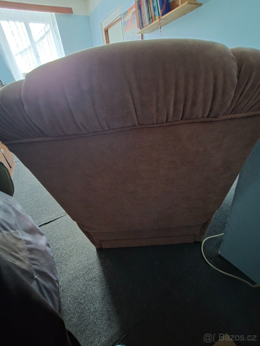 polohovací hnědě křeslo - 4