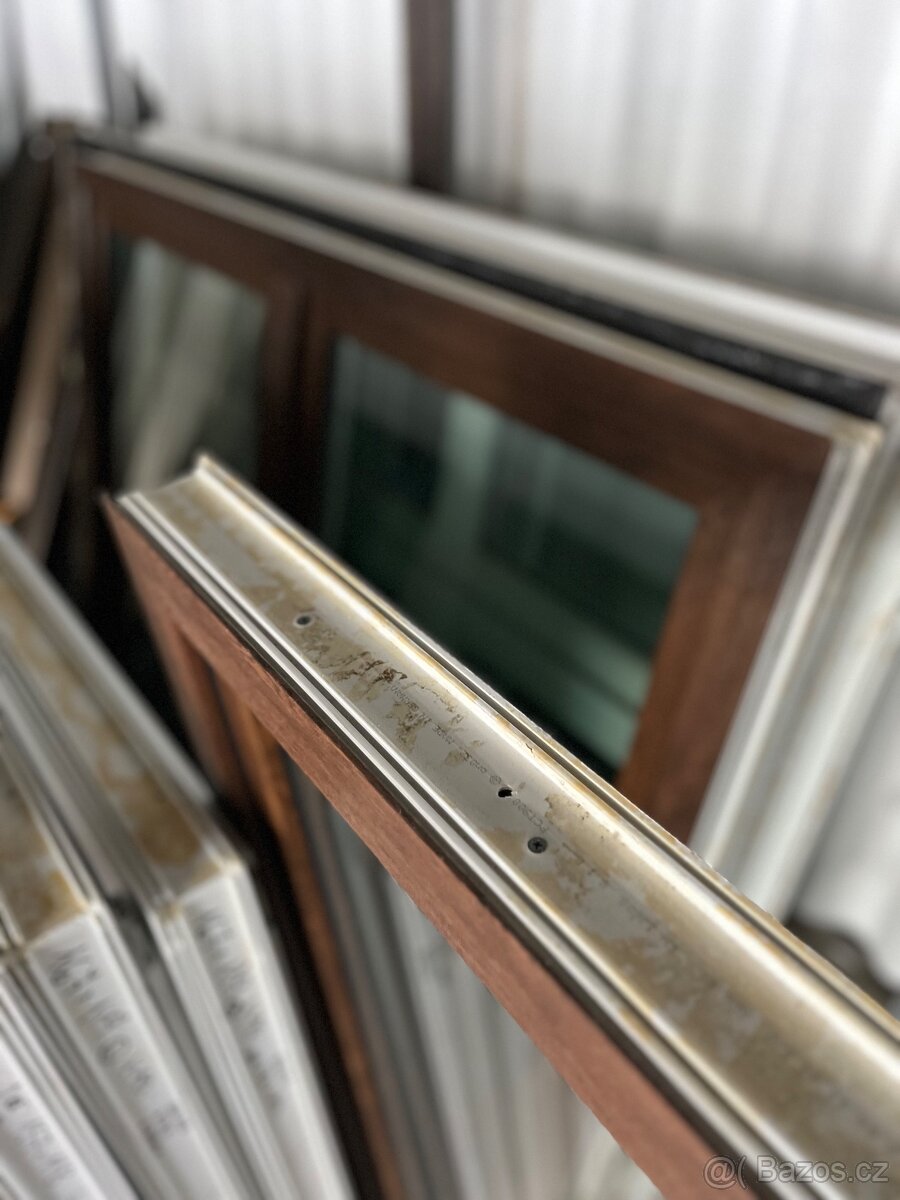 PLASTOVÁ DVOUKŘÍDLÁ OKNA OŘECH/BÍLÁ 176x142-PLZEŇ - 4