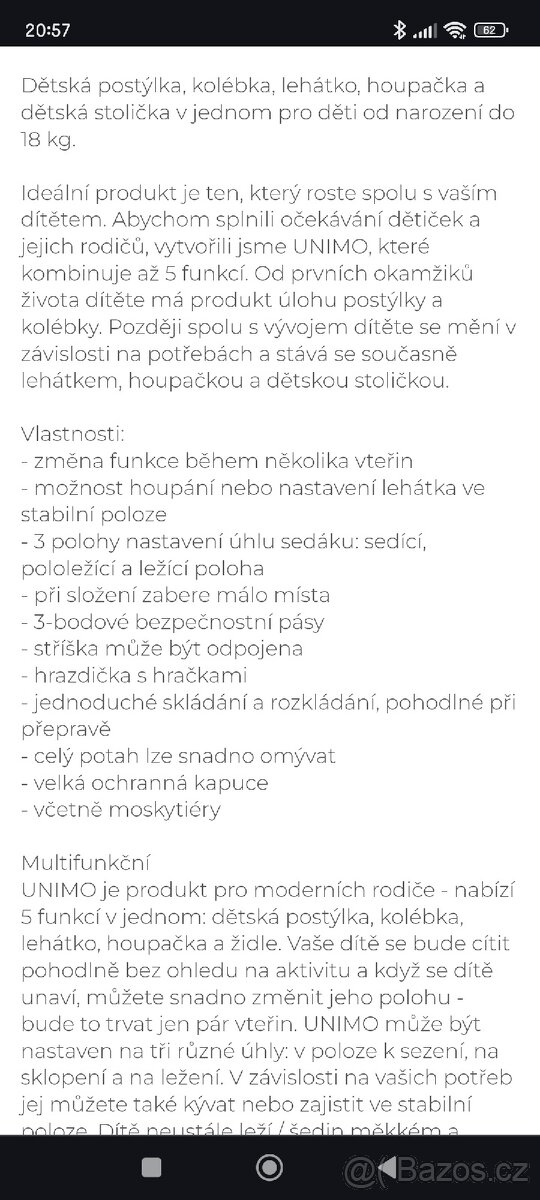 Dětské lehátko 5v1 - 4