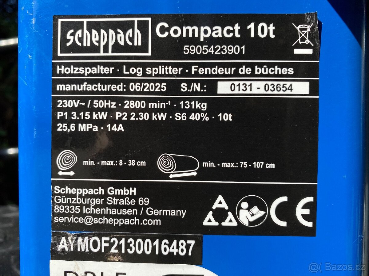 ŠTÍPAČKA DŘEVA SCHEPPACH COMPACT 10t - 4