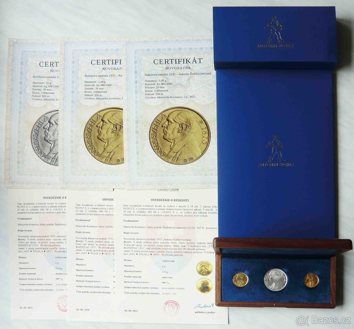 Kompletní sada Švehla 2021 - 2x zlato + 1x stříbro - 4