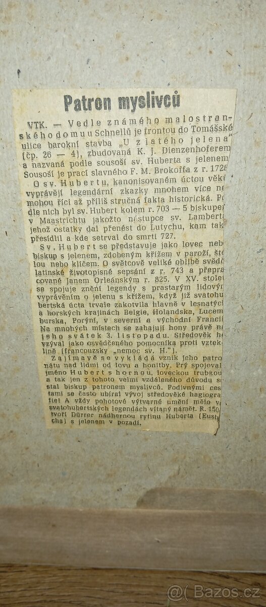 Obraz Svatý Hubert,myslivost.Michael Florian. - 4