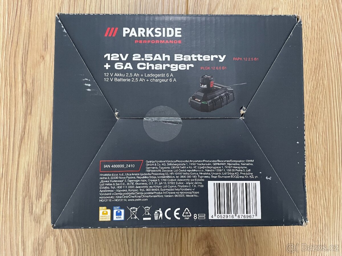 Parkside - 2,5 Ah PAPK 12 2.5 B1 + rychlonabíječka PLGK 12 - 4