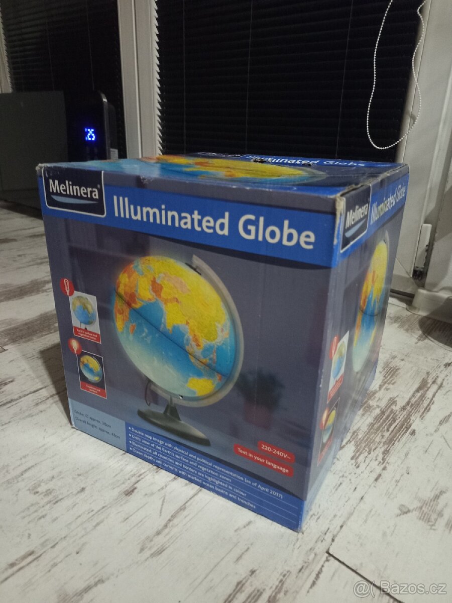 Svítící glóbus lampička, nový - 4