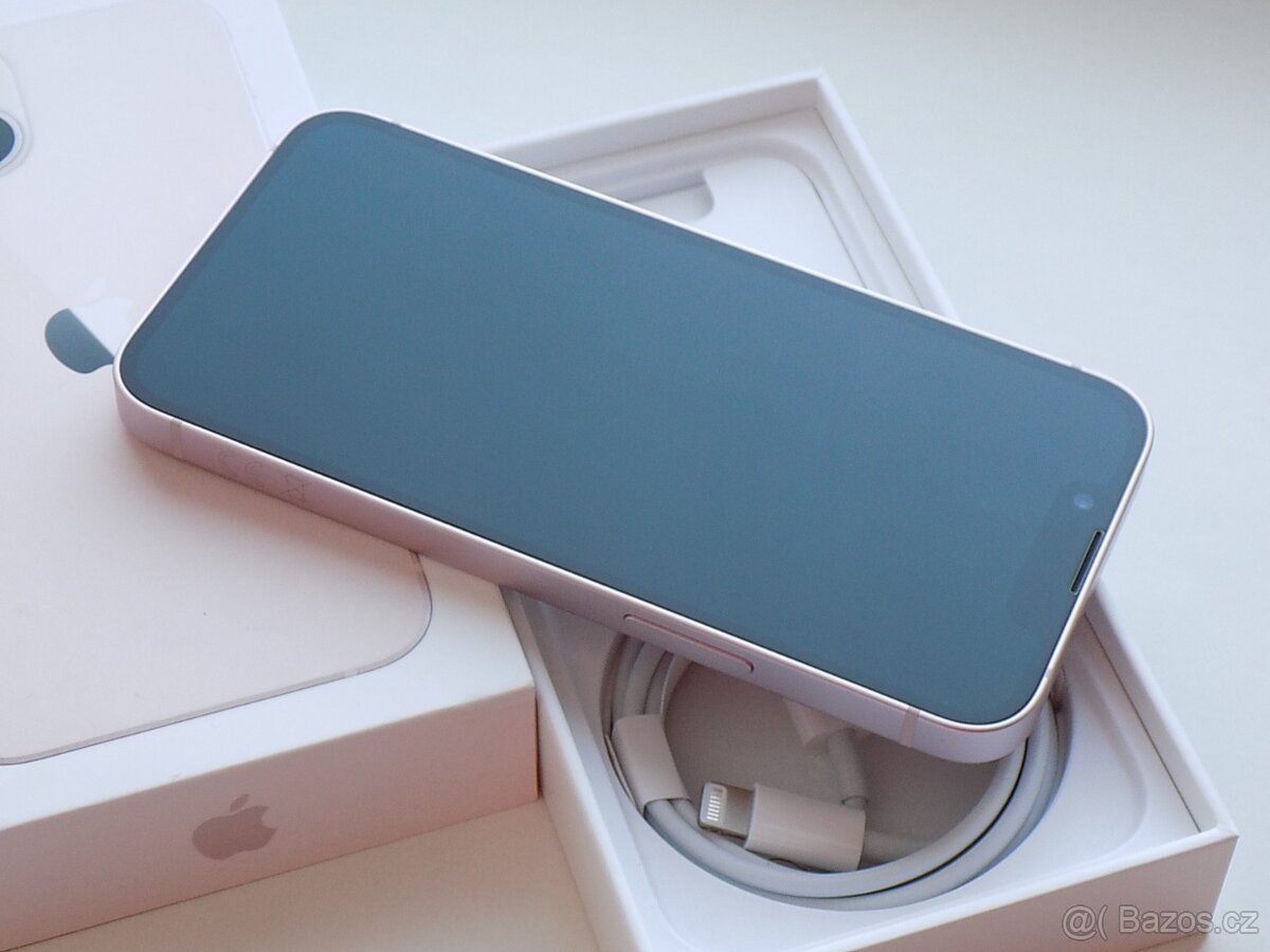 Apple iPhone 13 mini 128GB Růžový - ZÁRUKA - 100% BATERIE - 4