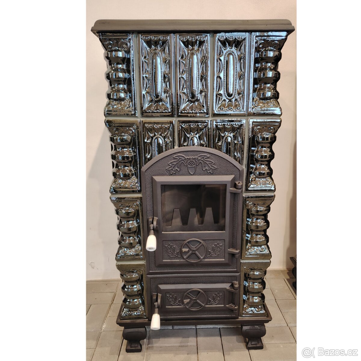 Kachlová kamna krbová Irina 4 zelené - 4