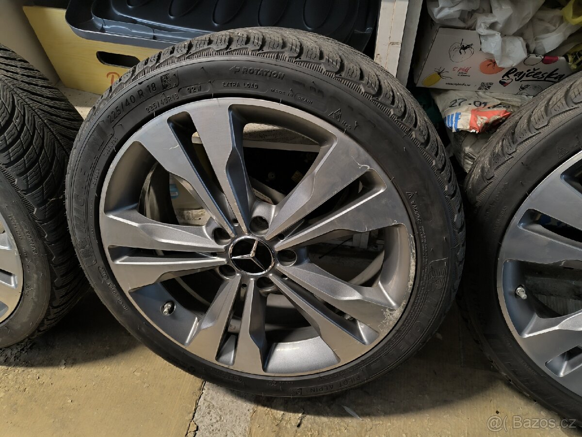 ALU kola Mercedes C 5x112 r18 Originál,zim.pneu98%+TPMS - 4