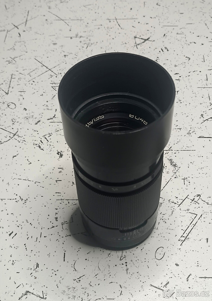 Objektiv JUPITER-37A 3,5/135 M42 + sluneční clona - 4