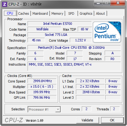 Intel Pentium E5700 2x3Ghz / Intel C2D E7500 2x2.93Ghz s.775 - 4