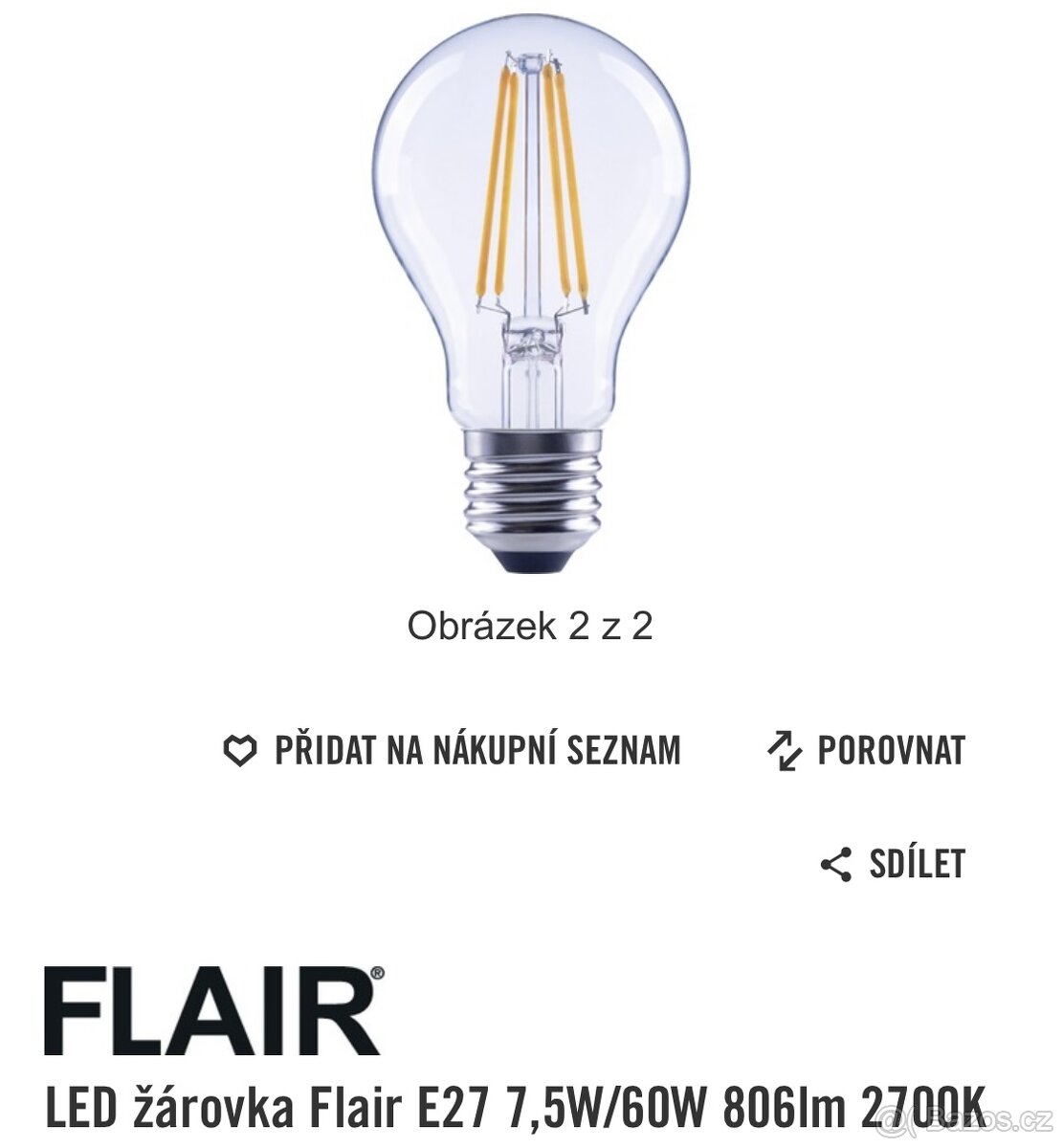 LED žárovky Flair E27 stmívatelné 6 ks - 4