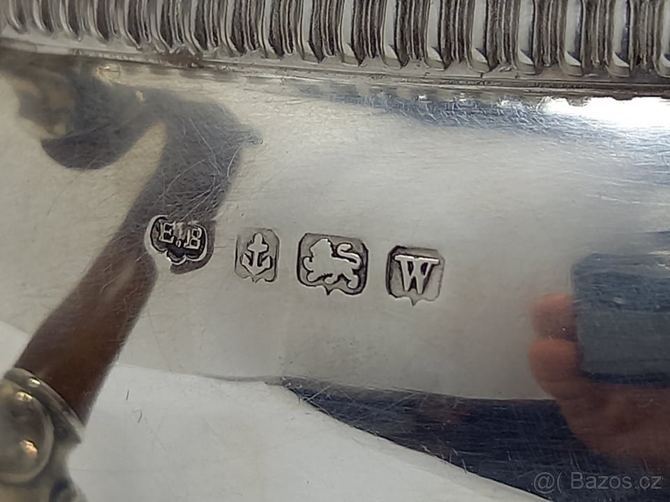 Starožitná stříbrná konvice s cukřenkou, investiční - 4