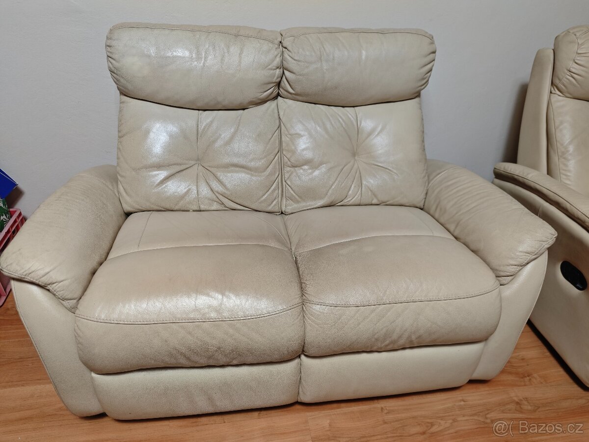 Kožená polohovací sedačka - 4