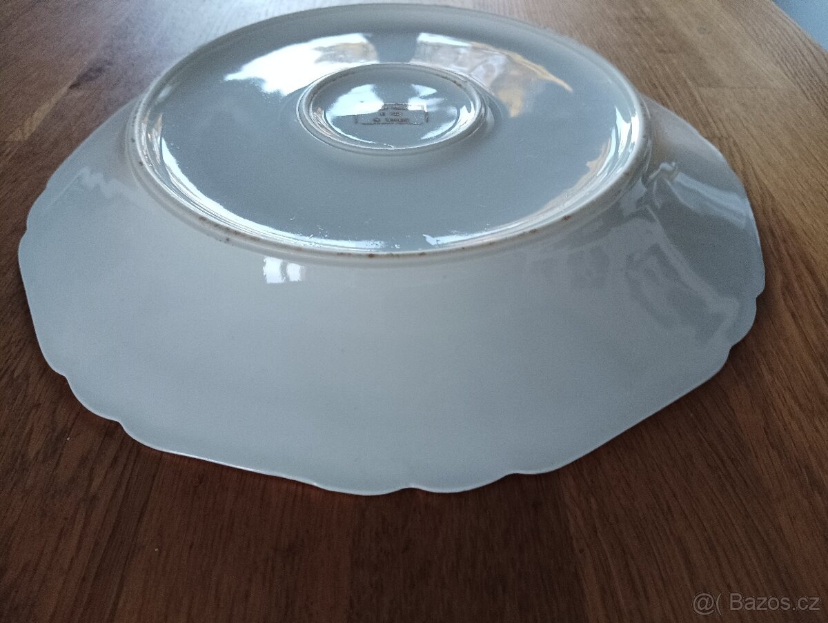 STAROŽITNÁ PORCELÁNOVÁ TERINA A TALÍŘ LIMOGES FRANCIE - 4