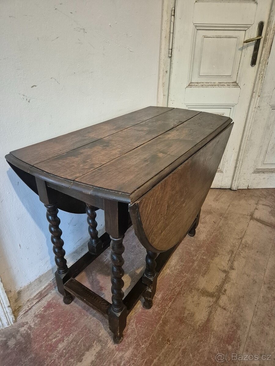 Starožitný rozkládací dubový stůl - 4