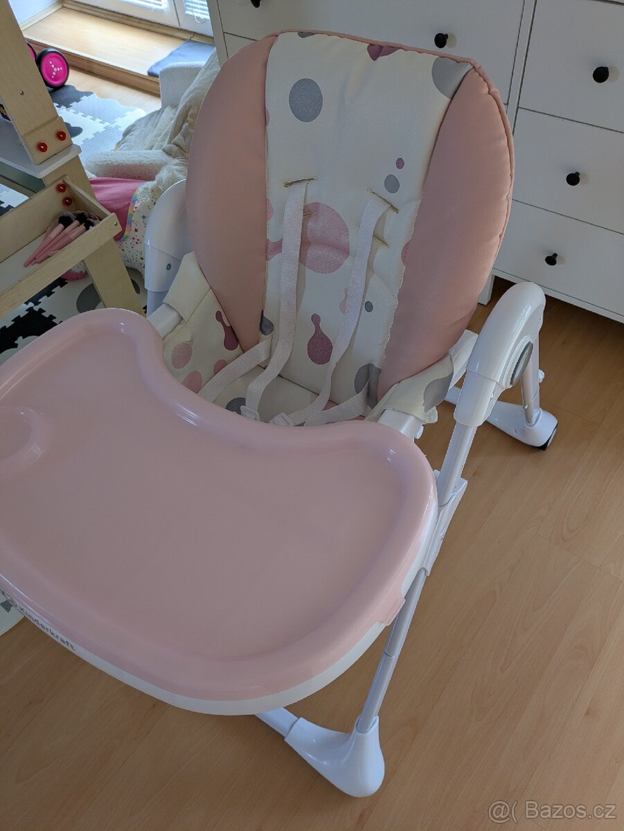 Jídelní židlička zn. Kinderkraft růžová - 4