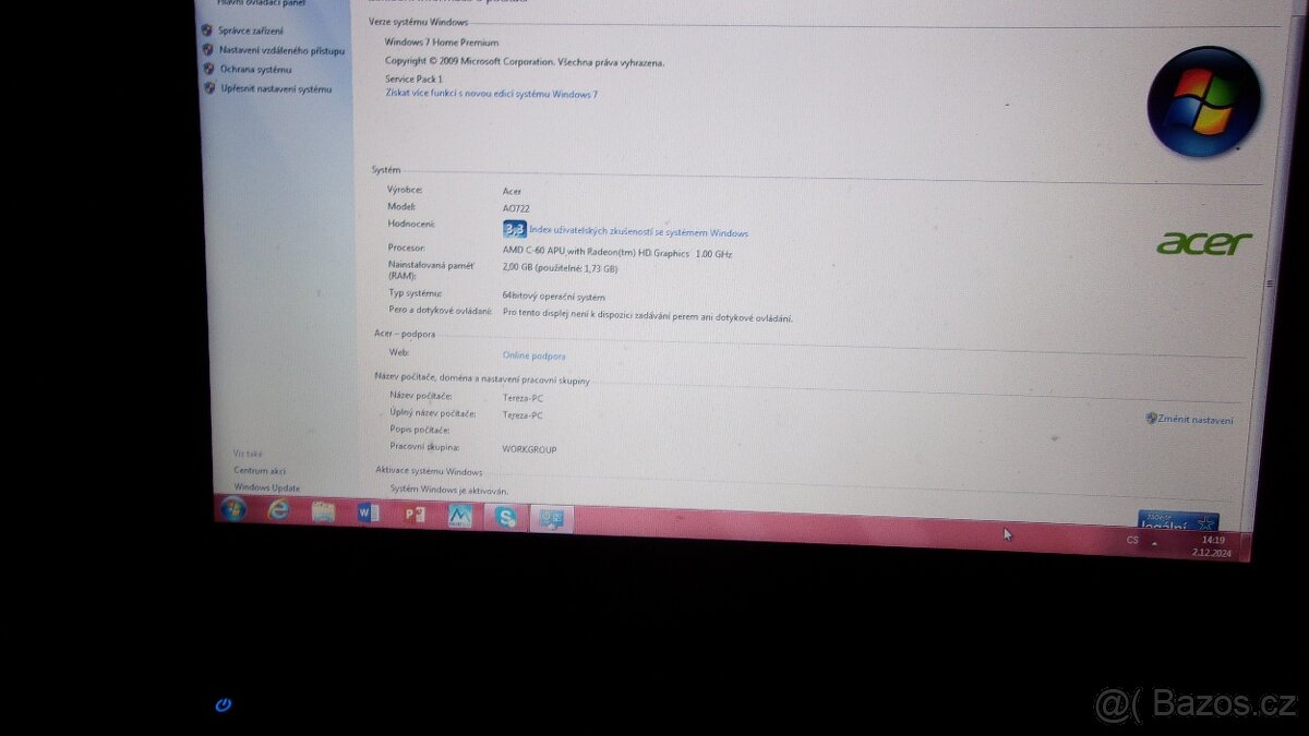 ACER ASPIRE ONE 722 ČERVENÁ - 4