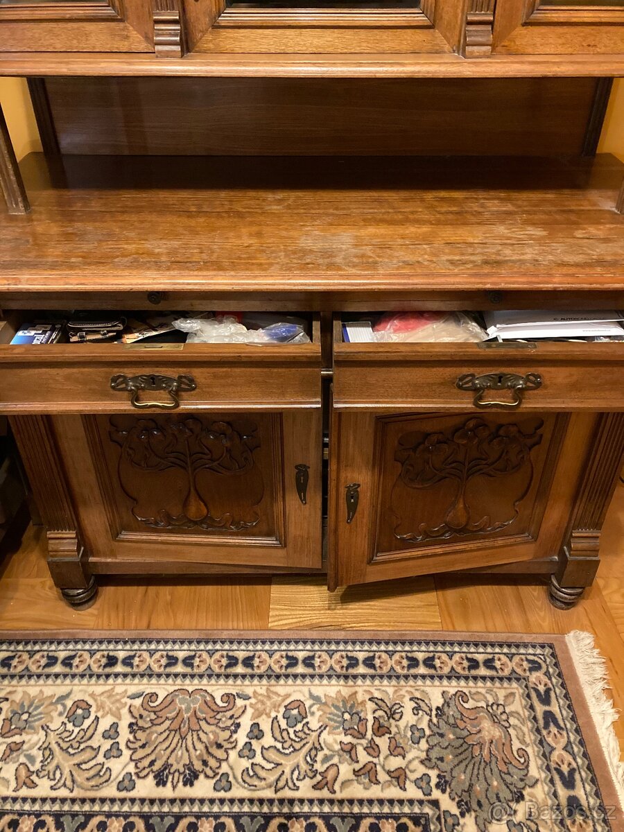 Sekretář dubová komoda skříň - 4