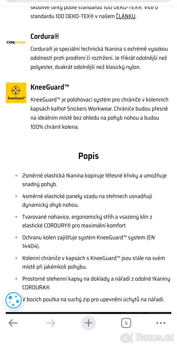 Snickers kalhoty workwear - 4