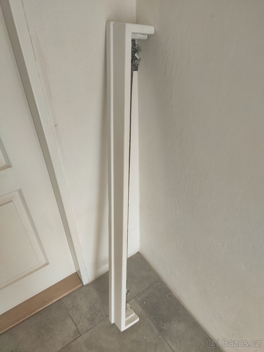 RETRO Garnýže / Garnýž na závěsy záclony dřevěné bílé - 4