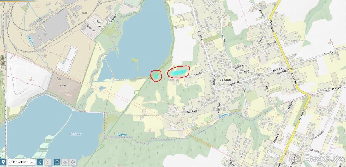 Prodám pozemky v k.ú. Záblatí u Bohumína 3 parcely - 4