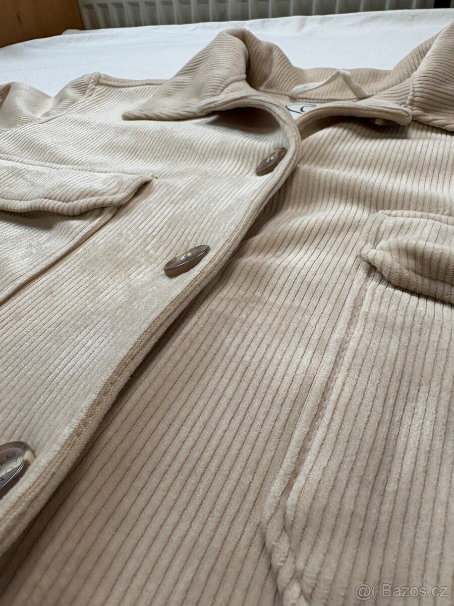 Béžová manšestrová košile TONI | Shacket | elastická | vel. - 4