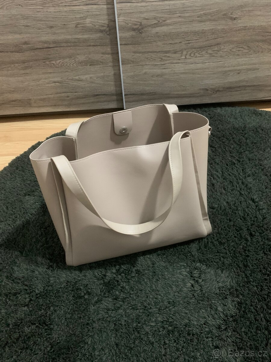 Kabelka béžová shoper - 4