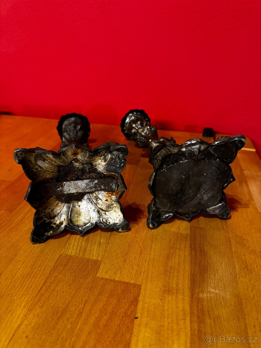 Starožitný svícen - pár - 4