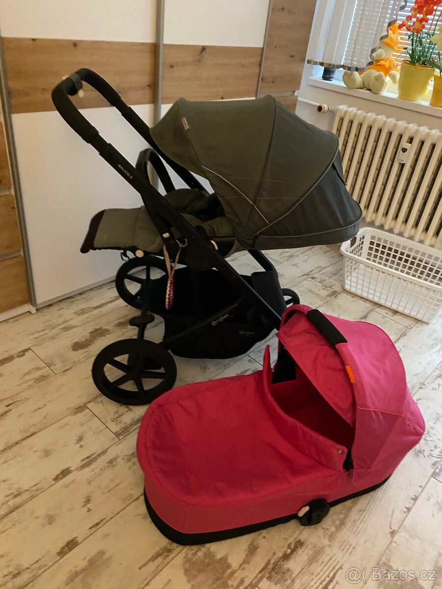 Cybex dvojkombinace + adaptery na autosedačku - 4