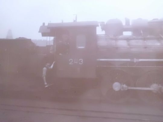 Starožitný Obraz - Originál Fotografie PARNÍ LOKOMOTIVA 243 - 4