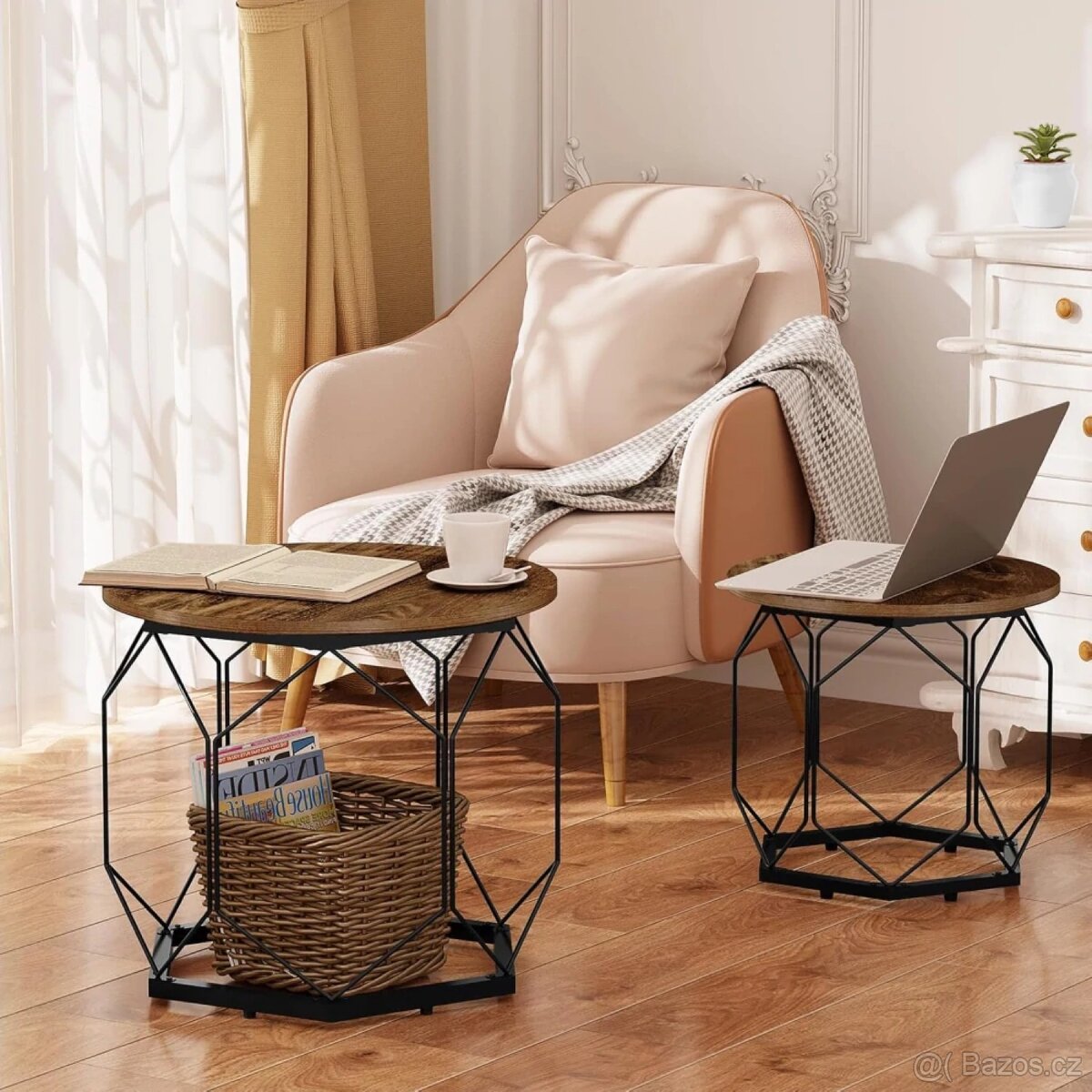 WOLTU BTS05hov Sada 2 odkládacích stolků - 4