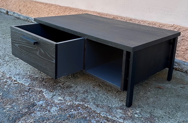 Konferenční stolek Morala Onyx – masivní dub, kov - 4