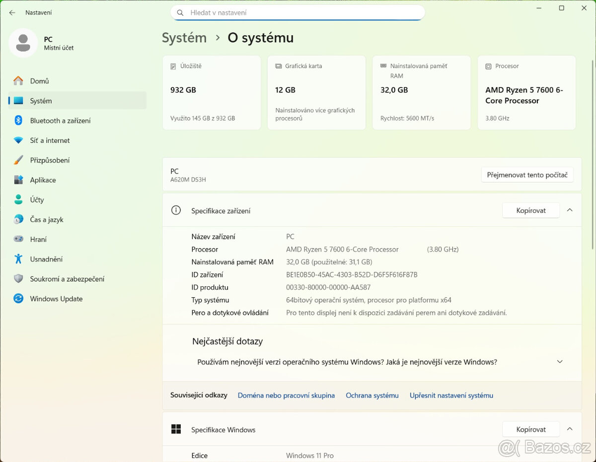 Herni PC- Ryzen 5 7600, 32GB RAM,1TB SSD,6700XT 12GB, WIN11 - 4