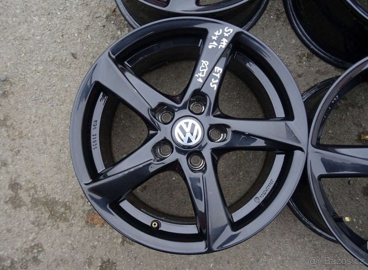 Alu disky černé Volkswagen, 16", 5x112, ET 35, šířka 7J - 4