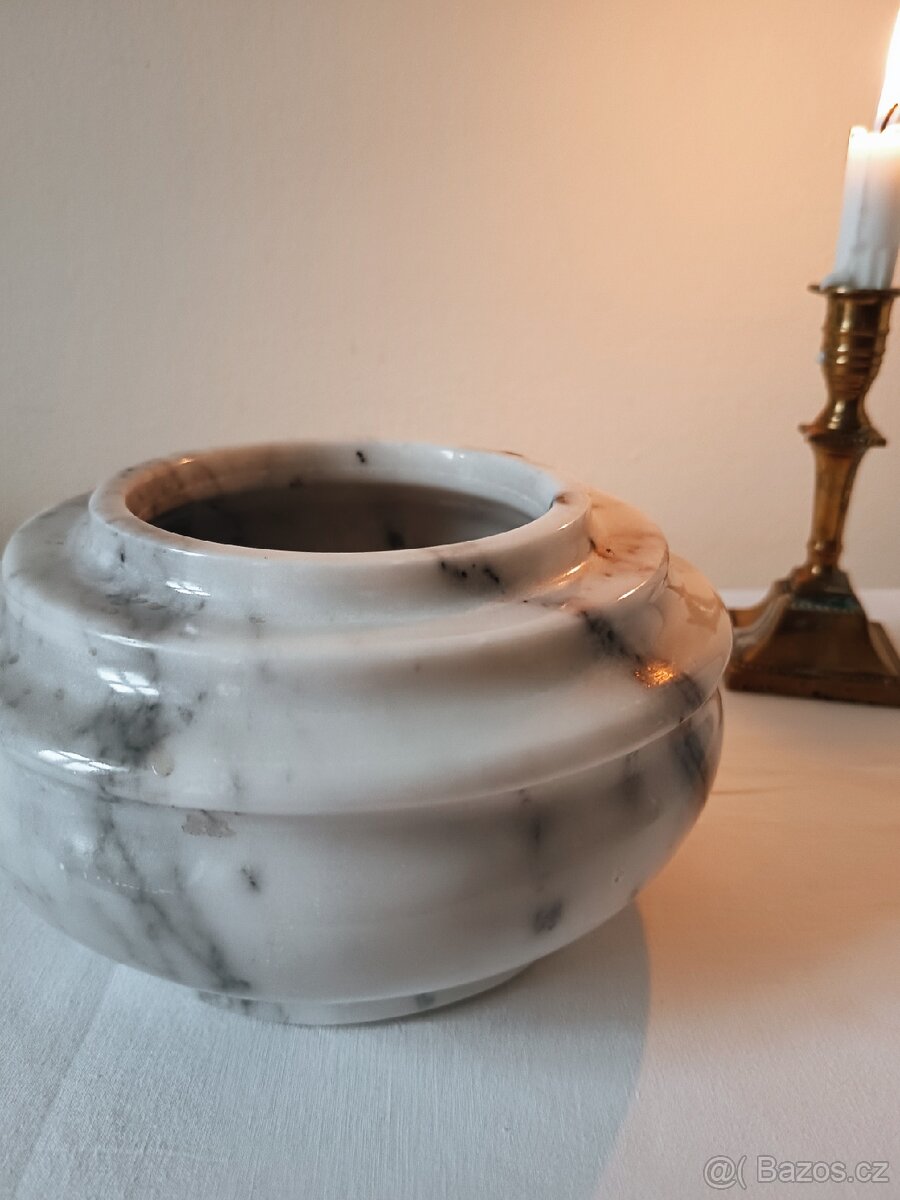 Masivní vintage mramorová dóza z Itálie - 4