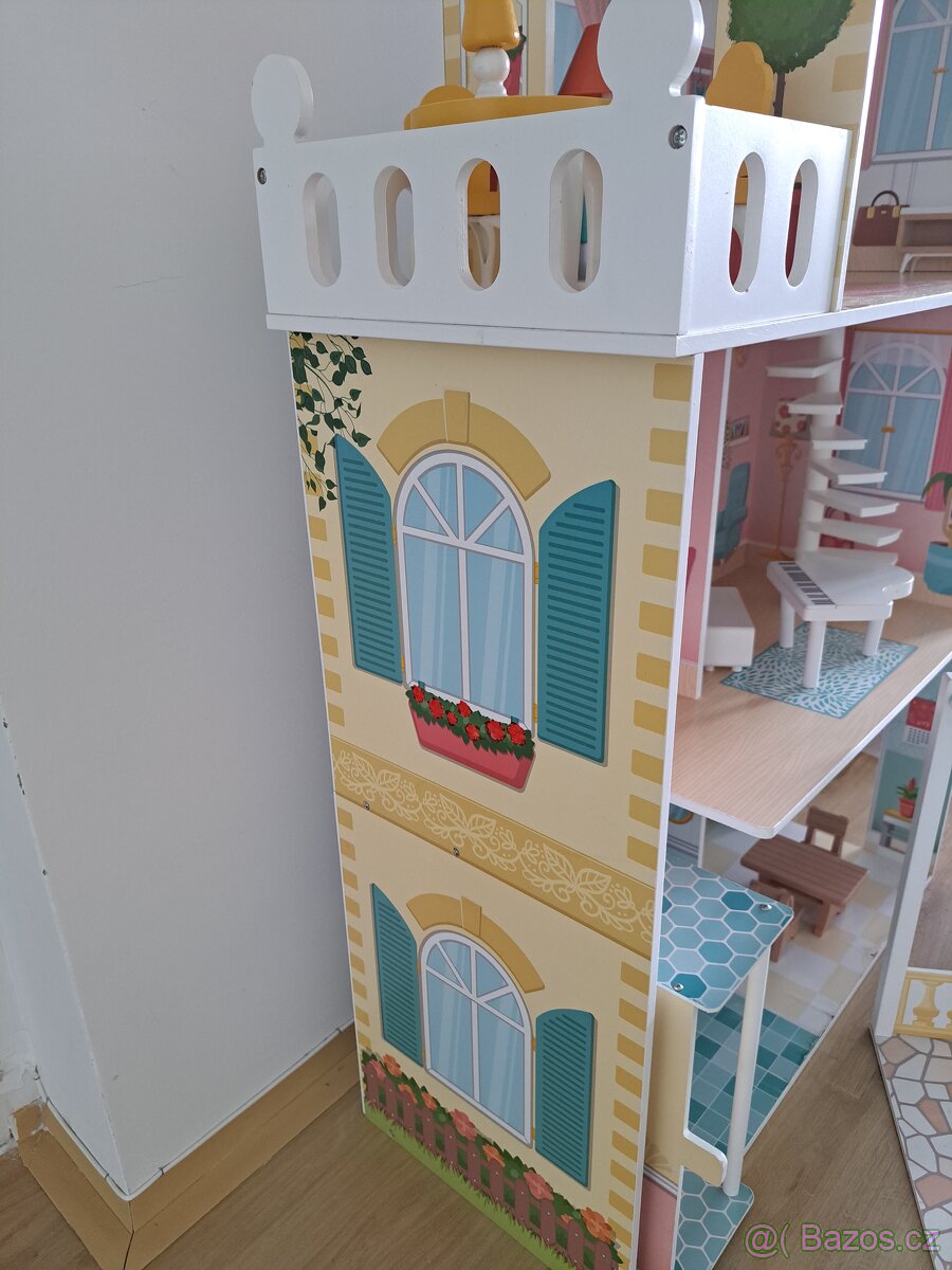 Velky dřevěný dům Woody pro panenky - 4