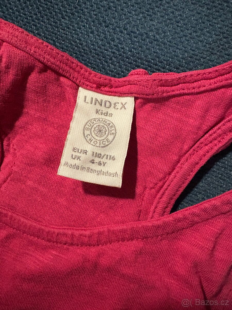 Dívčí růžové tílko Lindex (110/116) - 4