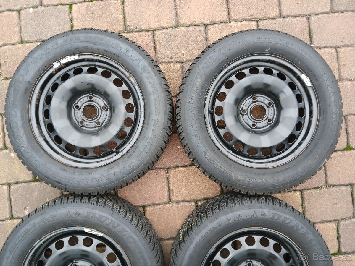 Plechová kola,sada,5x112,ET41,DUNLOP,215/60 R16,2x9,5/2x8mm - 4