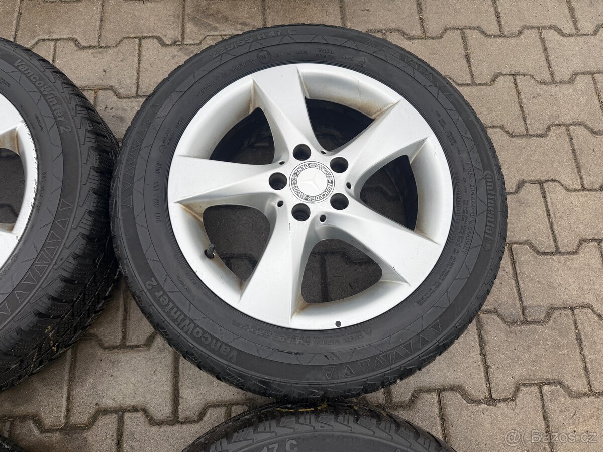 4x al kola 5x112 17 + pneu zimní 225/55 R17C - 4