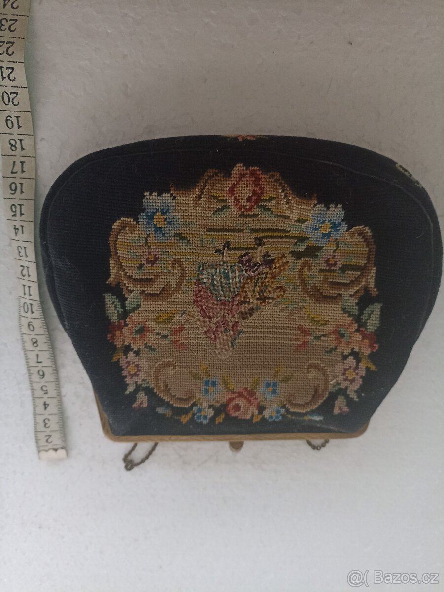 Starožitná gobelínová kabelka - 4