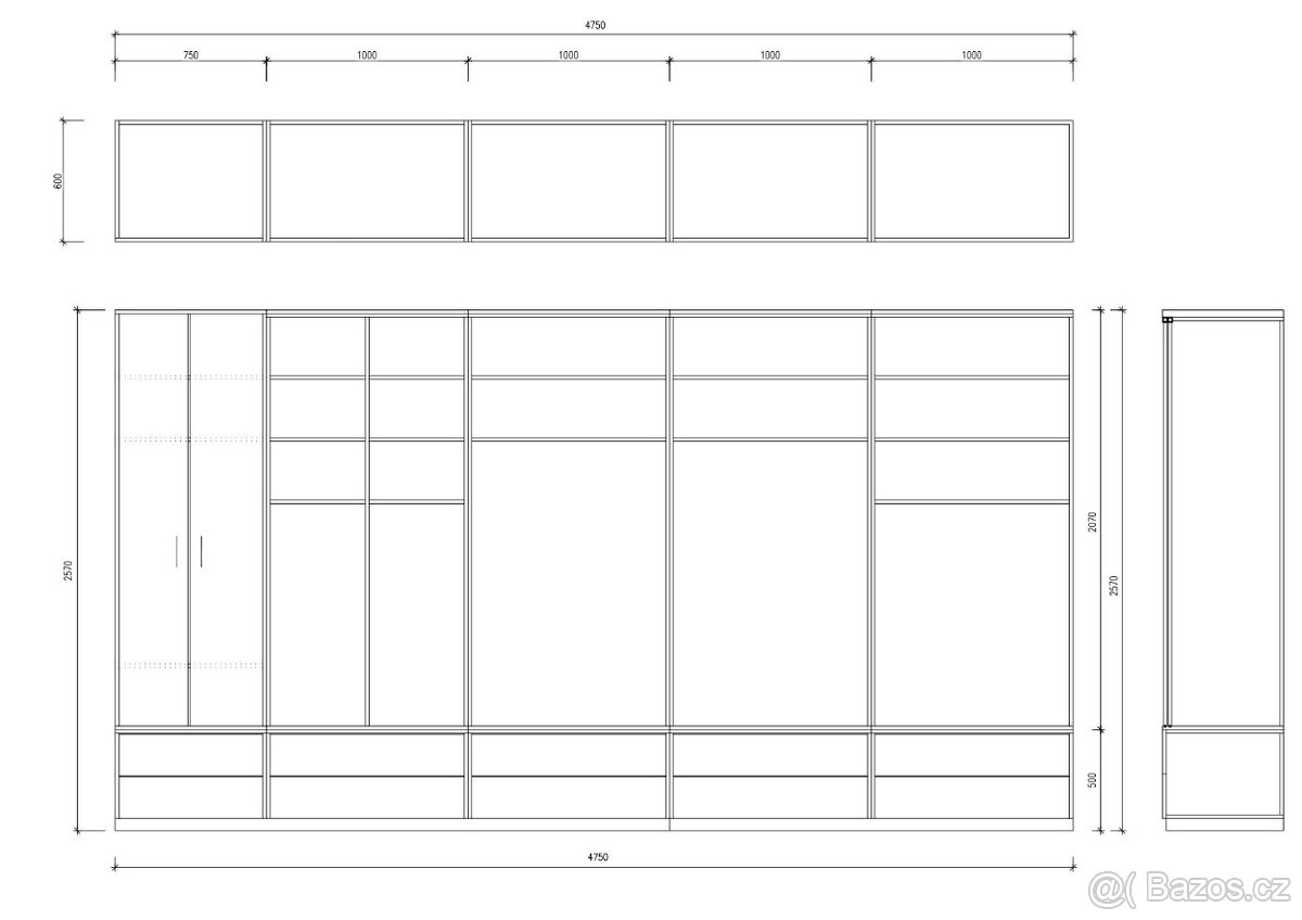Šatní skříňová stěna - 4