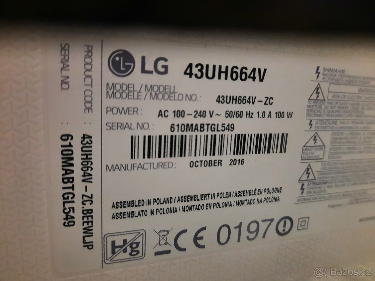 Tv smart LG ve 4k 110cm - 4